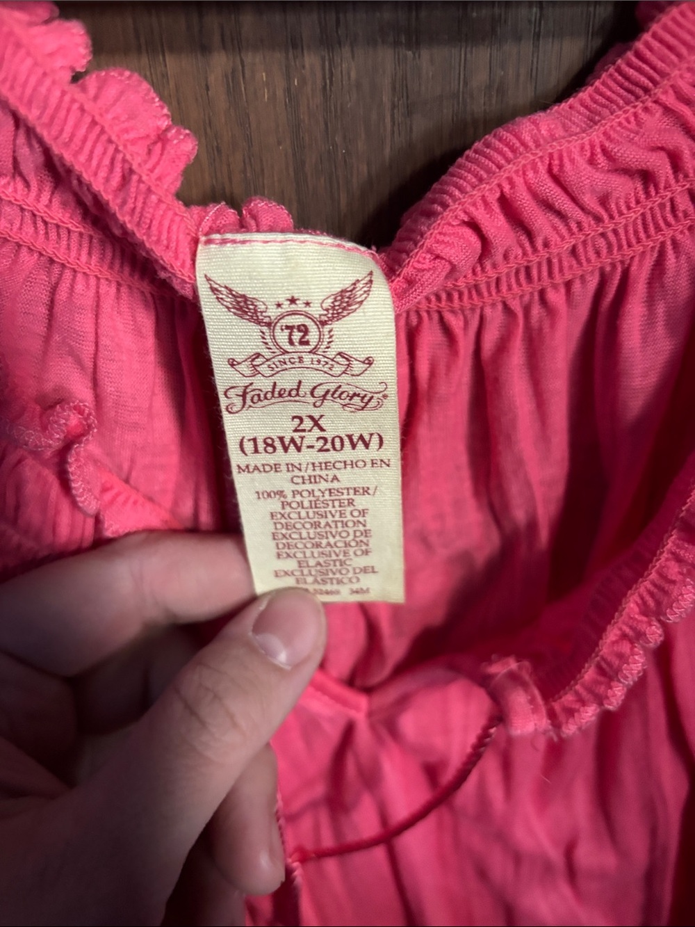 Faded Glory Hot Pink Peasant Blouse - Picture 2 of 12